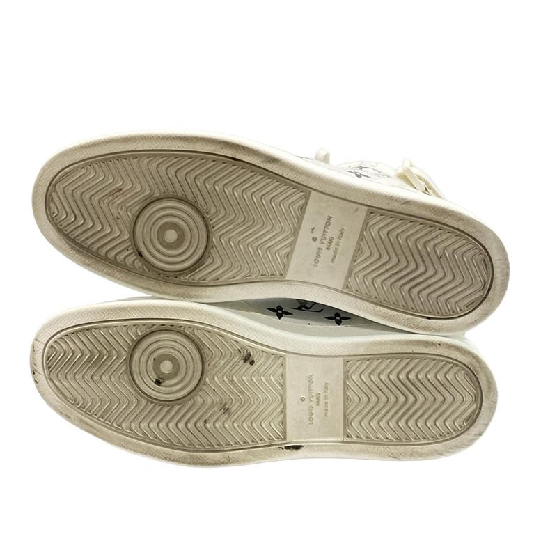 Louis Vuitton Sneakers 8 - White And Silver High Cut Leather