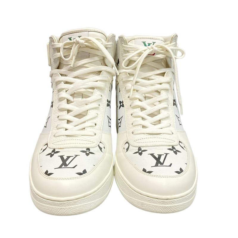 Louis Vuitton Sneakers 8 - White And Silver High Cut Leather
