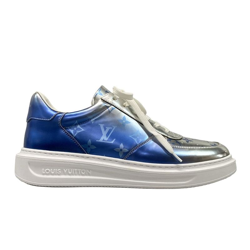 Louis Vuitton Sneakers 7 1 2 - Silver And Blue Leather