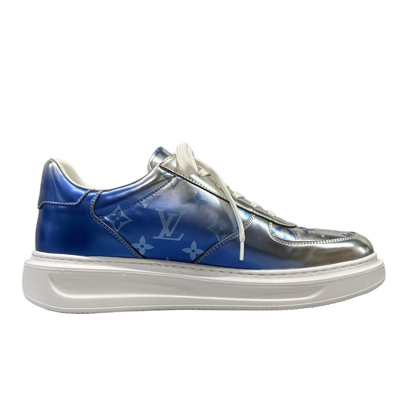 Louis Vuitton Sneakers 7 1 2 - Silver And Blue Leather