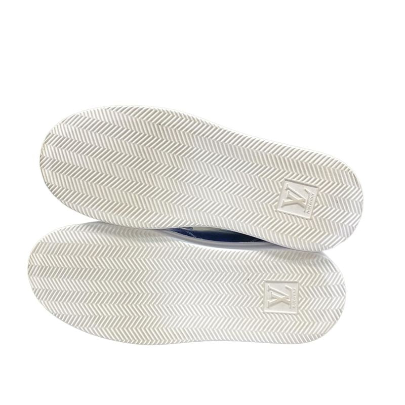 Louis Vuitton Sneakers 7 1 2 - Silver And Blue Leather