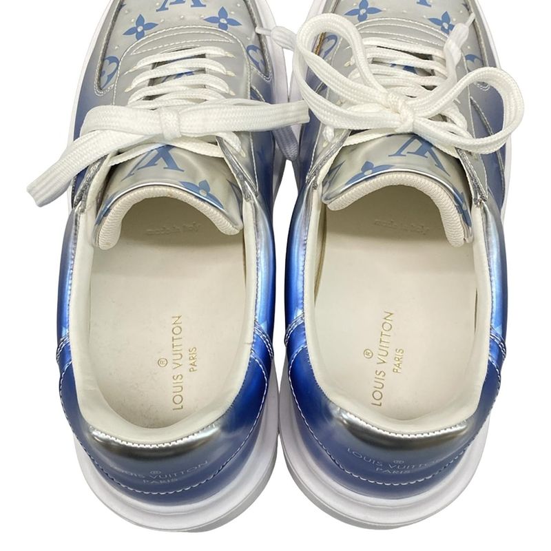 Louis Vuitton Sneakers 7 1 2 - Silver And Blue Leather