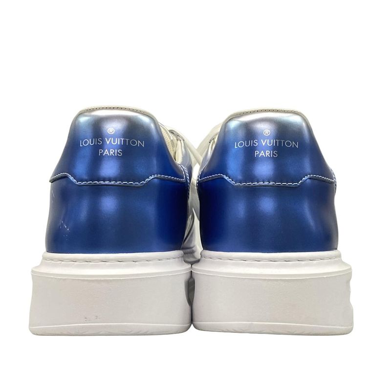 Louis Vuitton Sneakers 7 1 2 - Silver And Blue Leather