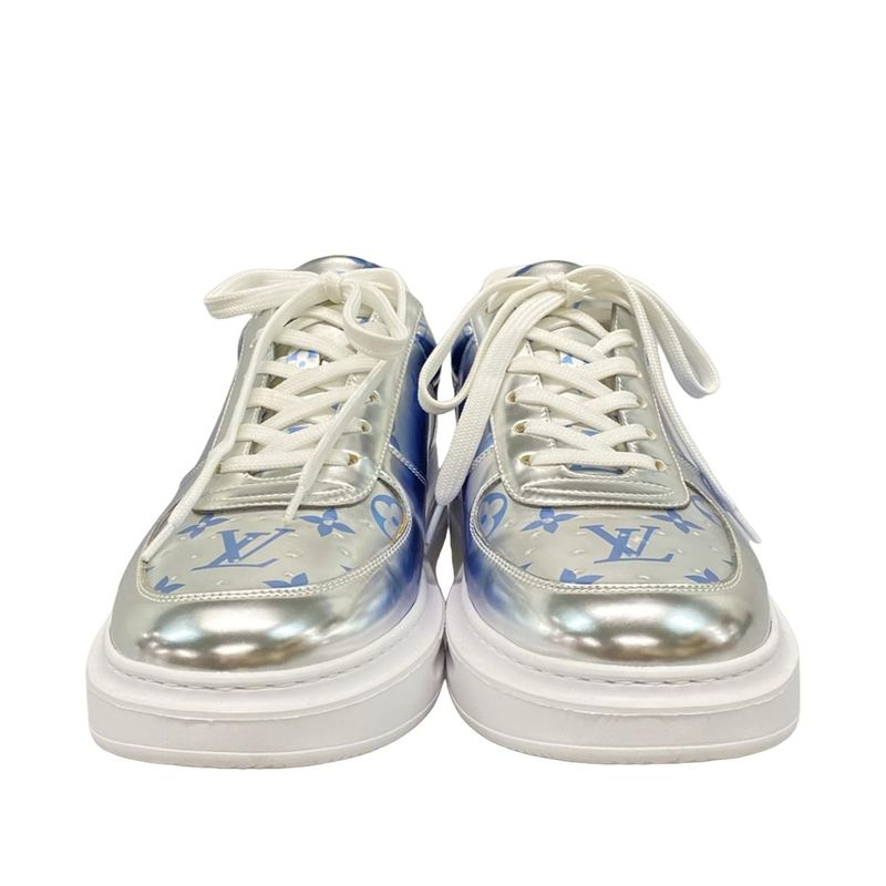 Louis Vuitton Sneakers 7 1 2 - Silver And Blue Leather