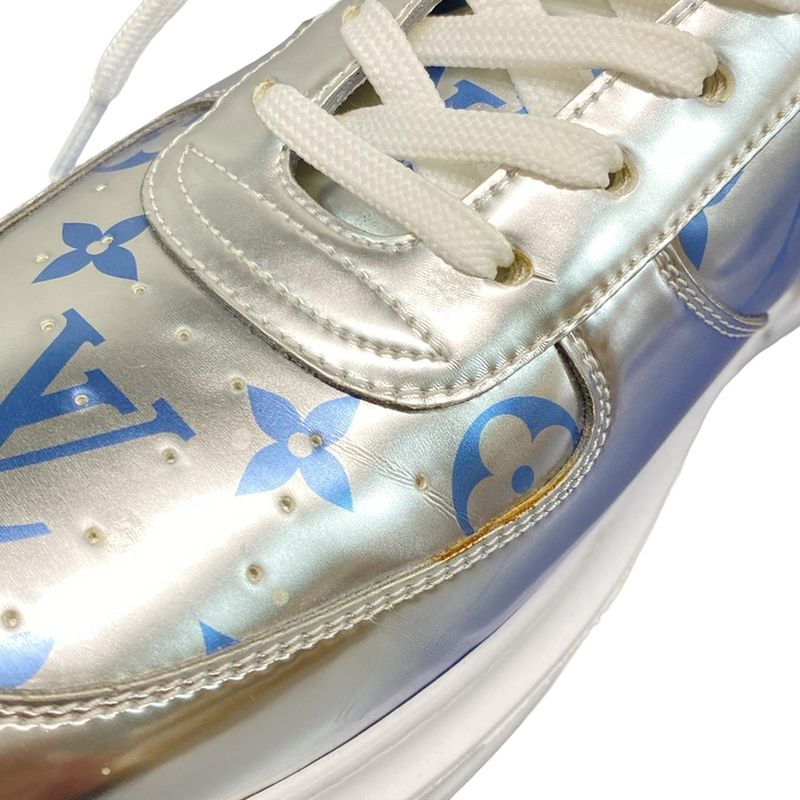 Louis Vuitton Sneakers 7 1 2 - Silver And Blue Leather
