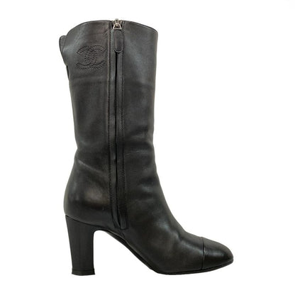 Chanel Boots 36C - G28000 Black Middle Length Outsole Replaced Coco-mark