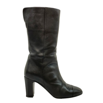 Chanel Boots 36C - G28000 Black Middle Length Outsole Replaced Coco-mark