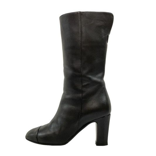 Chanel Boots 36C - G28000 Black Middle Length Outsole Replaced Coco-mark
