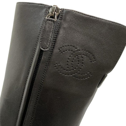 Chanel Boots 36C - G28000 Black Middle Length Outsole Replaced Coco-mark