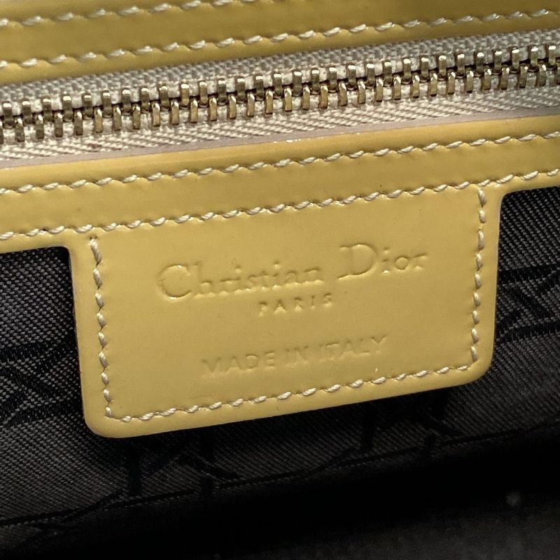 DIOR Christian Dior Handbag Lady Dior Medium Bag Yellow Leather