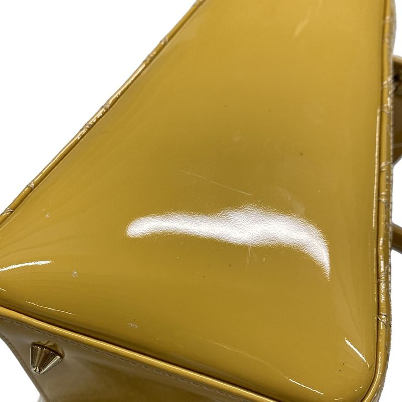 DIOR Christian Dior Handbag Lady Dior Medium Bag Yellow Leather