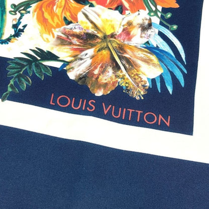 Louis Vuitton Scarf Carre 70 LV Bouquet M77975 Silk Navy