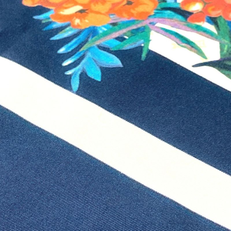Louis Vuitton Scarf Carre 70 LV Bouquet M77975 Silk Navy