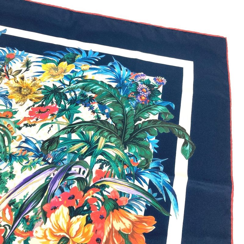 Louis Vuitton Scarf Carre 70 LV Bouquet M77975 Silk Navy