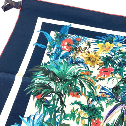 Louis Vuitton Scarf Carre 70 LV Bouquet M77975 Silk Navy