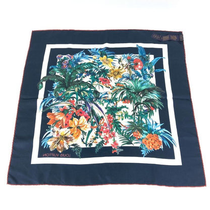 Louis Vuitton Scarf Carre 70 LV Bouquet M77975 Silk Navy