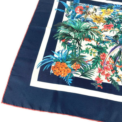 Louis Vuitton Scarf Carre 70 LV Bouquet M77975 Silk Navy