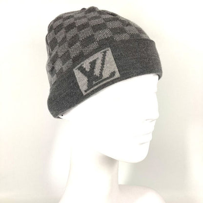 Louis Vuitton Knit Cap Bonnet Petit Damier M70606 Wool Gray