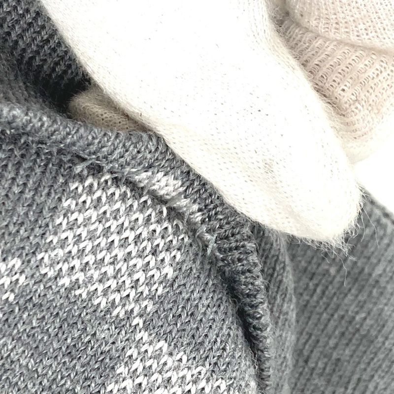 Louis Vuitton Knit Cap Bonnet Petit Damier M70606 Wool Gray