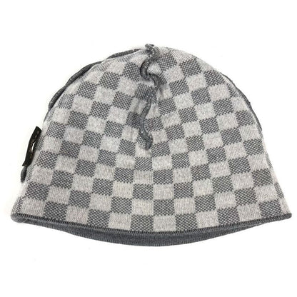 Louis Vuitton Knit Cap Bonnet Petit Damier M70606 Wool Gray