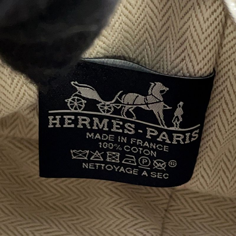 Hermes Pouch Bric-a-Brac PM Navy Green Silver Canvas Navygreen