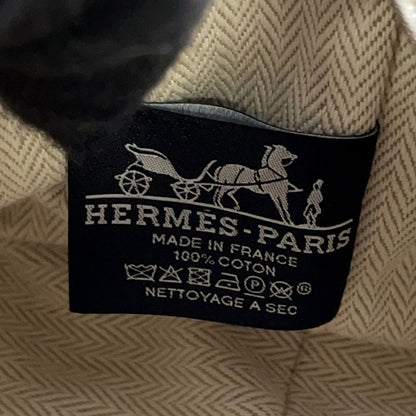 Hermes Pouch Bric-a-Brac PM Navy Green Silver Canvas Navygreen