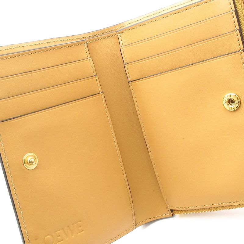 Loewe Bifold Wallet Puzzle Slim Compact Wallet C510w73x04 Ivory And Brown