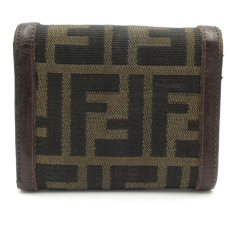 Fendi Trifold Wallet - Brown X Black X Multi Zucca Pattern Leather