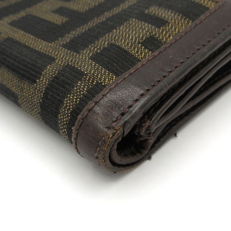 Fendi Trifold Wallet - Brown X Black X Multi Zucca Pattern Leather