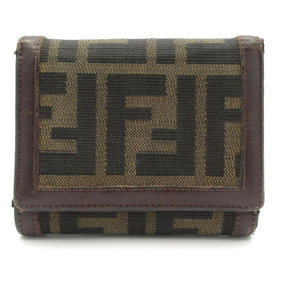 Fendi Trifold Wallet - Brown X Black X Multi Zucca Pattern Leather
