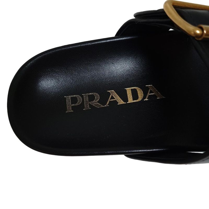 Prada Sandals 37.5 Women - 1xx433 Black Leather