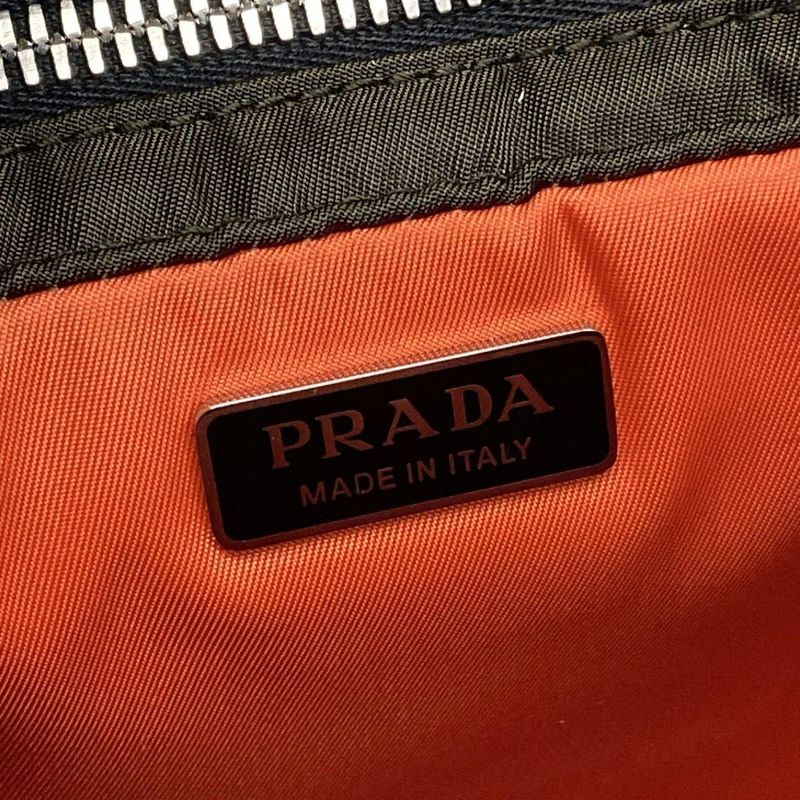 Prada Handbag - Dark Green And Black Tessuto Pocket Leather