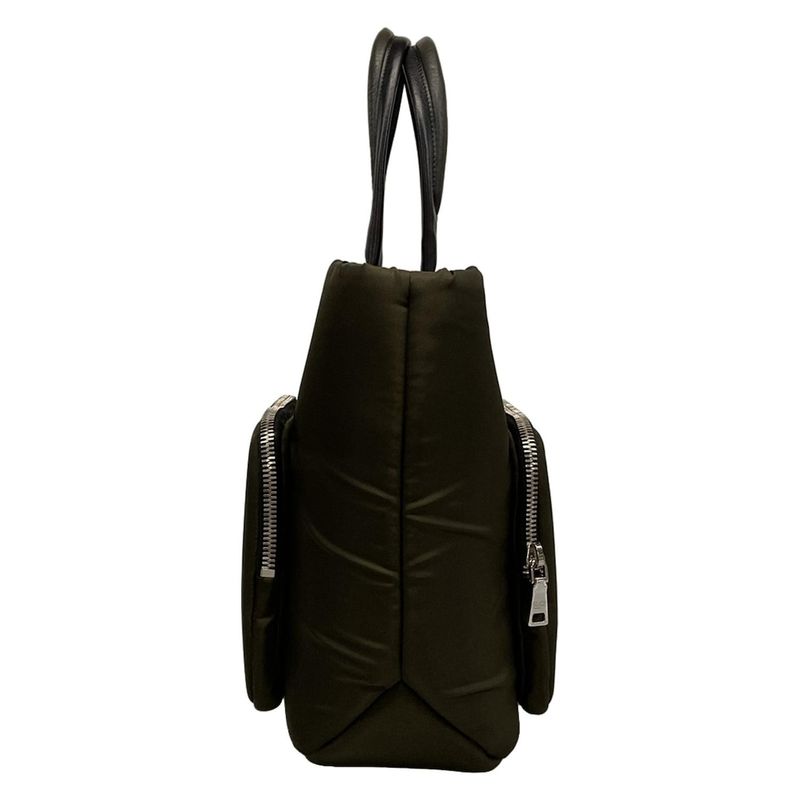 Prada Handbag - Dark Green And Black Tessuto Pocket Leather