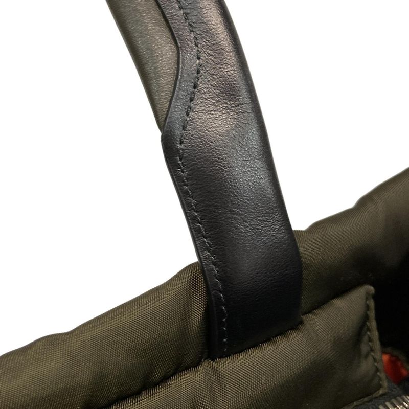 Prada Handbag - Dark Green And Black Tessuto Pocket Leather