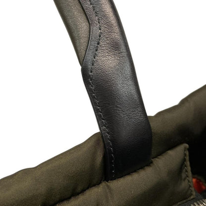 Prada Handbag - Dark Green And Black Tessuto Pocket Leather