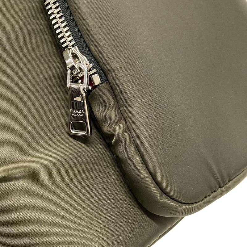 Prada Handbag - Dark Green And Black Tessuto Pocket Leather