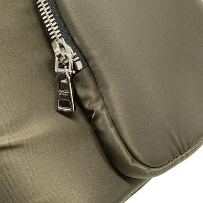 Prada Handbag - Dark Green And Black Tessuto Pocket Leather