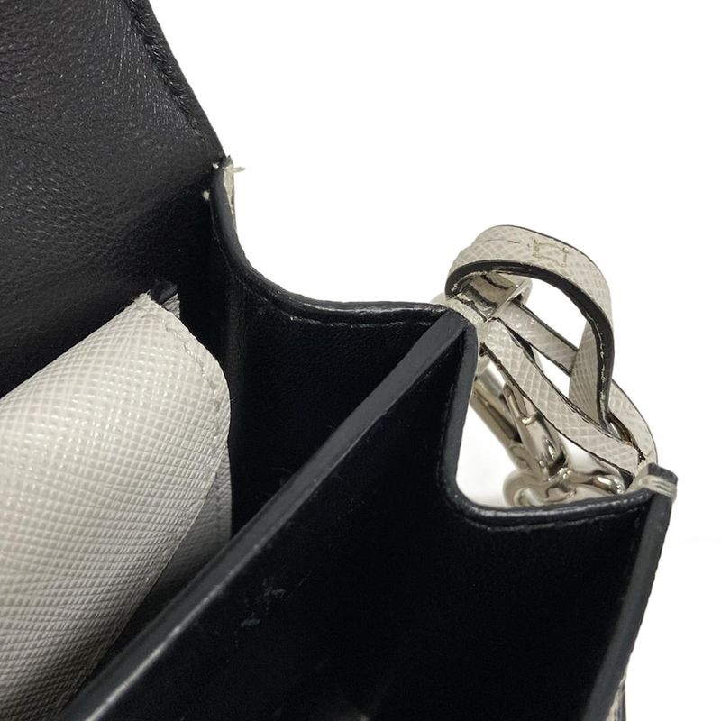 Prada Shoulder Bag  Bt1037 White Leather
