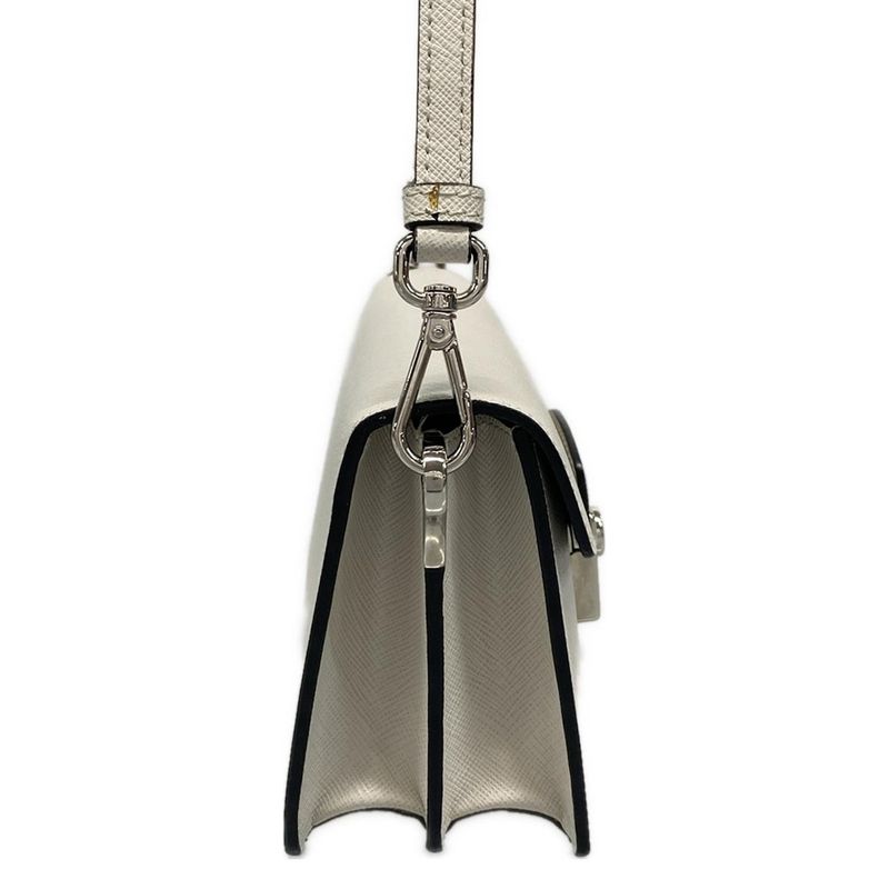 Prada Shoulder Bag  Bt1037 White Leather