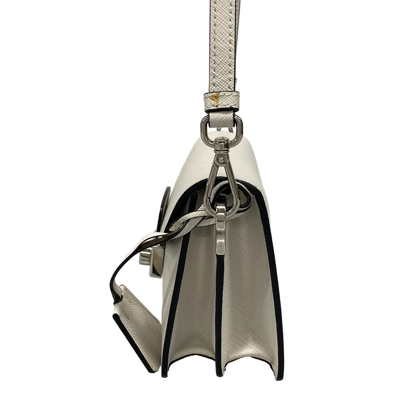 Prada Shoulder Bag  Bt1037 White Leather