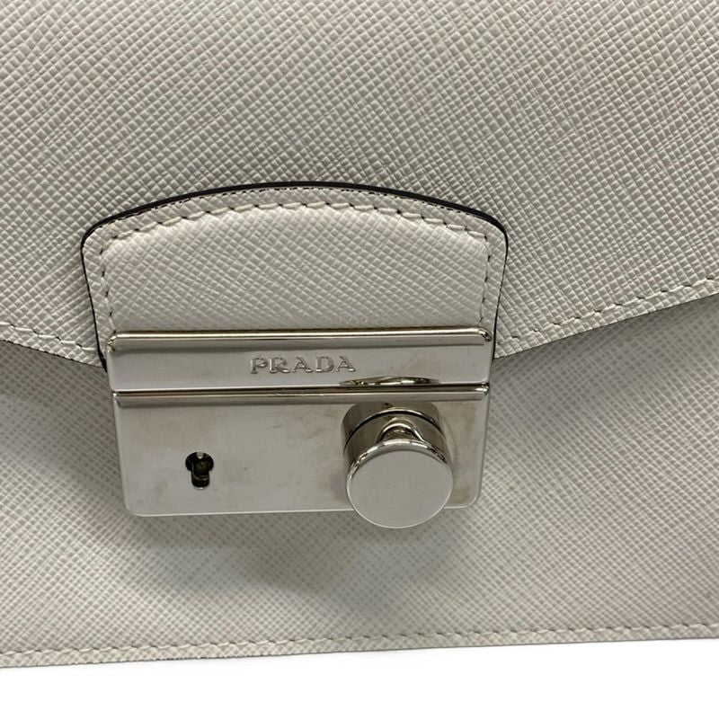 Prada Shoulder Bag  Bt1037 White Leather