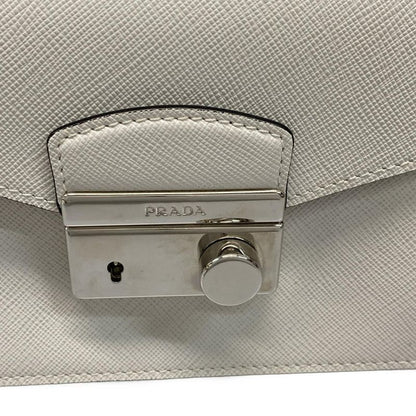 Prada Shoulder Bag  Bt1037 White Leather