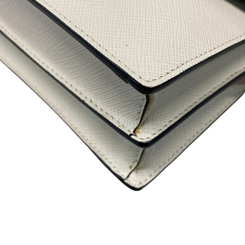 Prada Shoulder Bag  Bt1037 White Leather