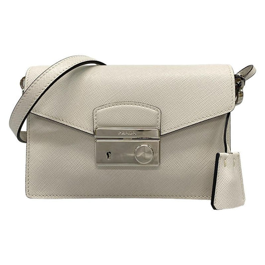 Prada Shoulder Bag  Bt1037 White Leather