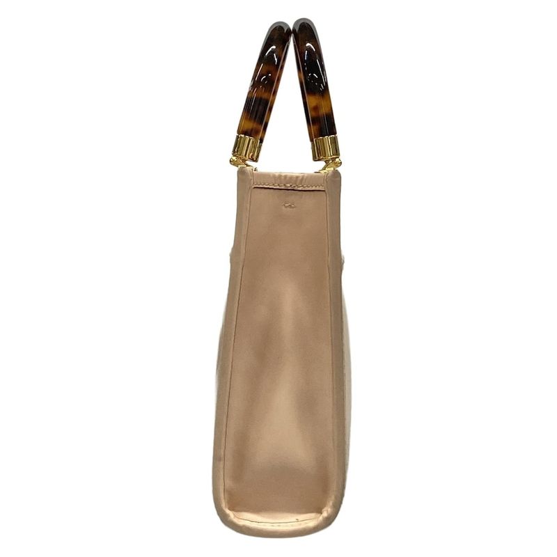 Fendi Tote Bag Sunshine Shopper 8bs051 Pink Beige And Brown Logo Plastic Handle