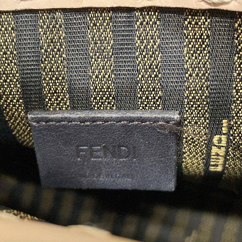 Fendi Tote Bag Sunshine Shopper 8bs051 Pink Beige And Brown Logo Plastic Handle