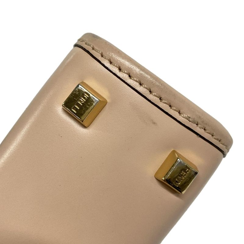 Fendi Tote Bag Sunshine Shopper 8bs051 Pink Beige And Brown Logo Plastic Handle