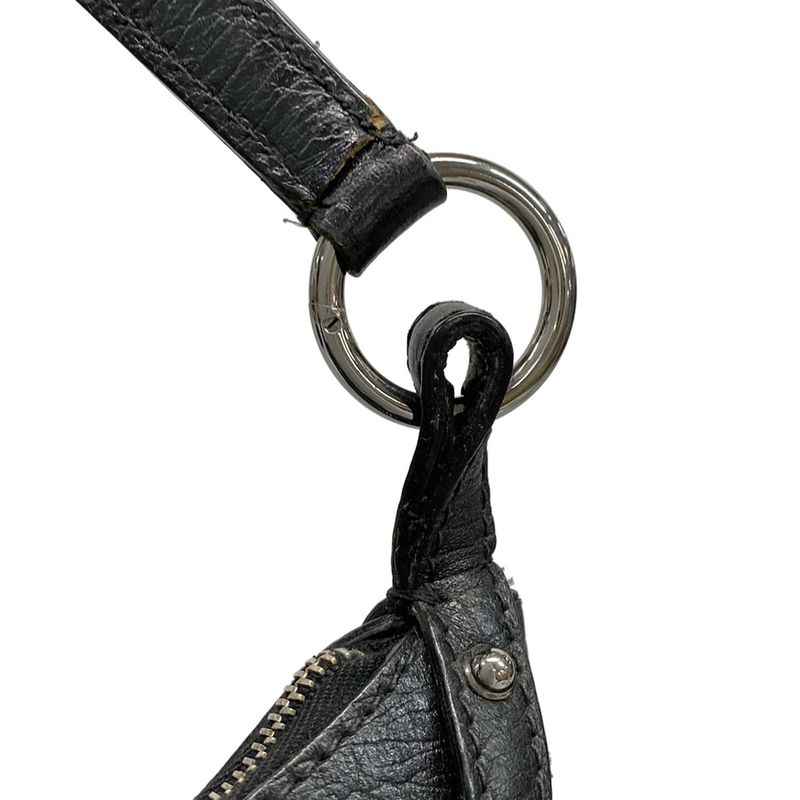 Gucci Shoulder Bag Horsebit GG Pattern 114890 Black Leather