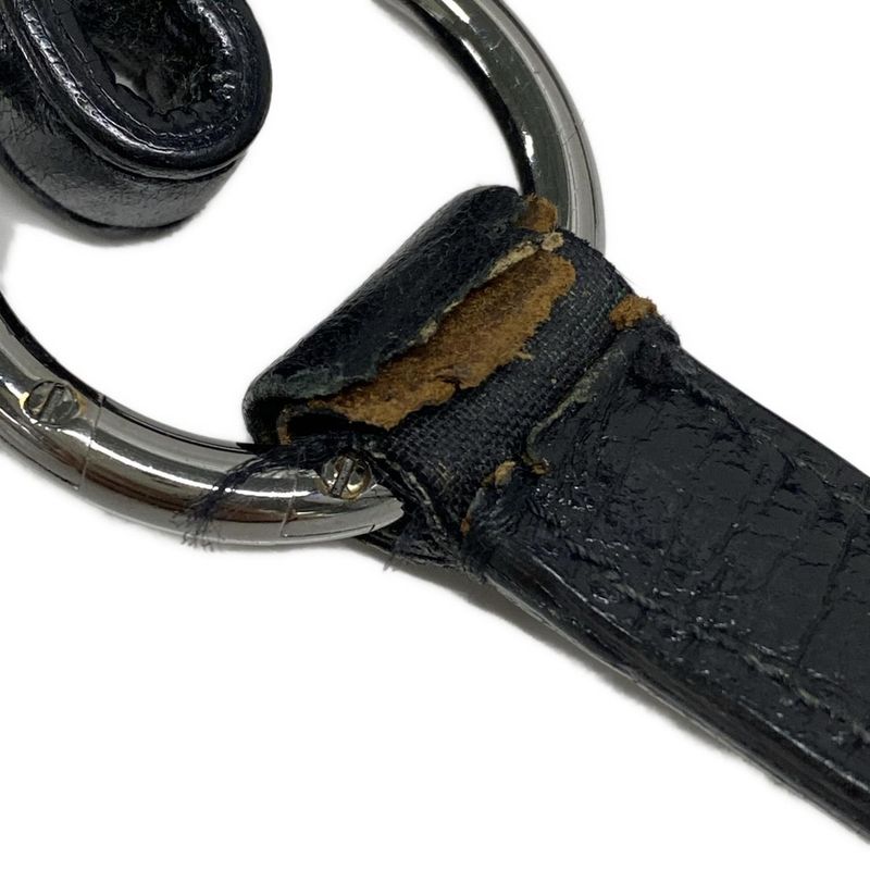 Gucci Shoulder Bag Horsebit GG Pattern 114890 Black Leather