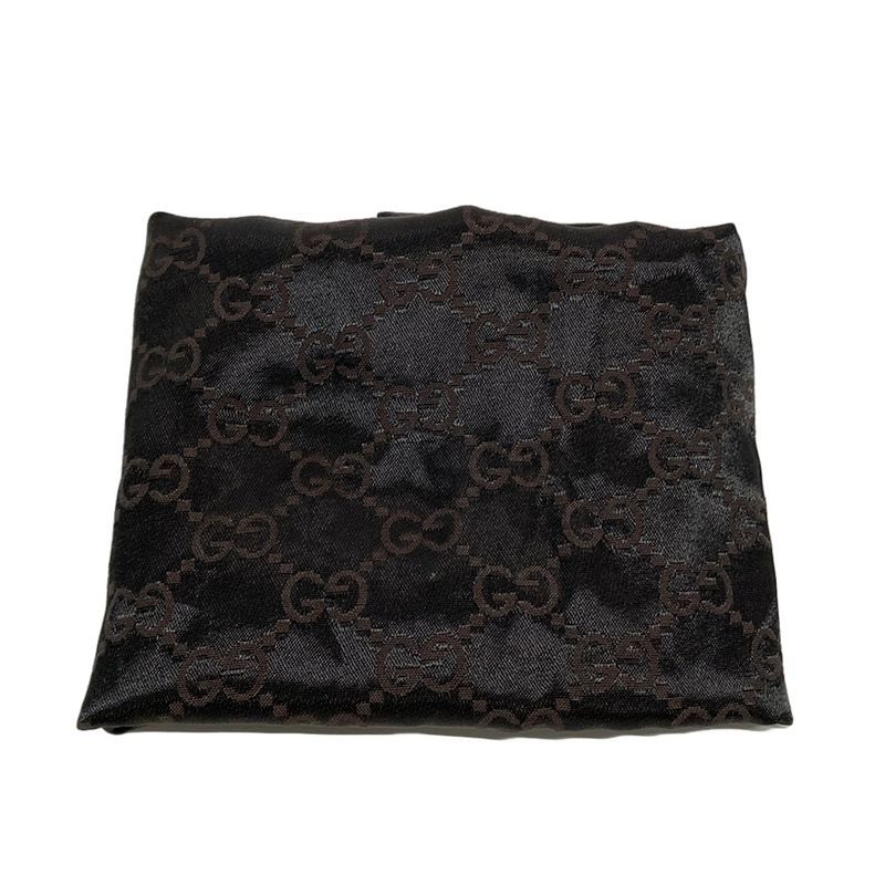 Gucci Shoulder Bag Horsebit GG Pattern 114890 Black Leather